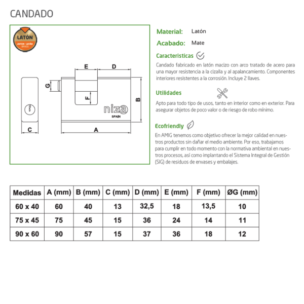 candado niza seguridad