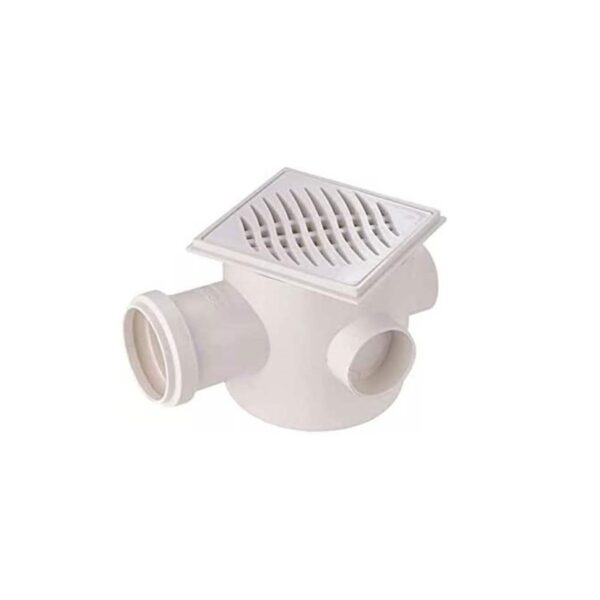 Caja sifonada c/rejilla cuad blanca